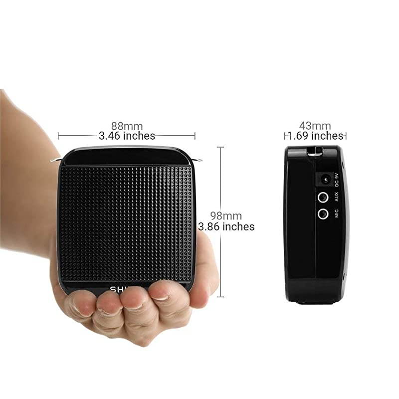 Voice Amplifier, Mini Voice Amplifier with Wired Microphone Headset 15W Portable Personal Speaker MP3 Audio Sound System for Teachers,Elderly,Singing,Coaches,Yoga,Tour Guides,Outdoor Trainers
