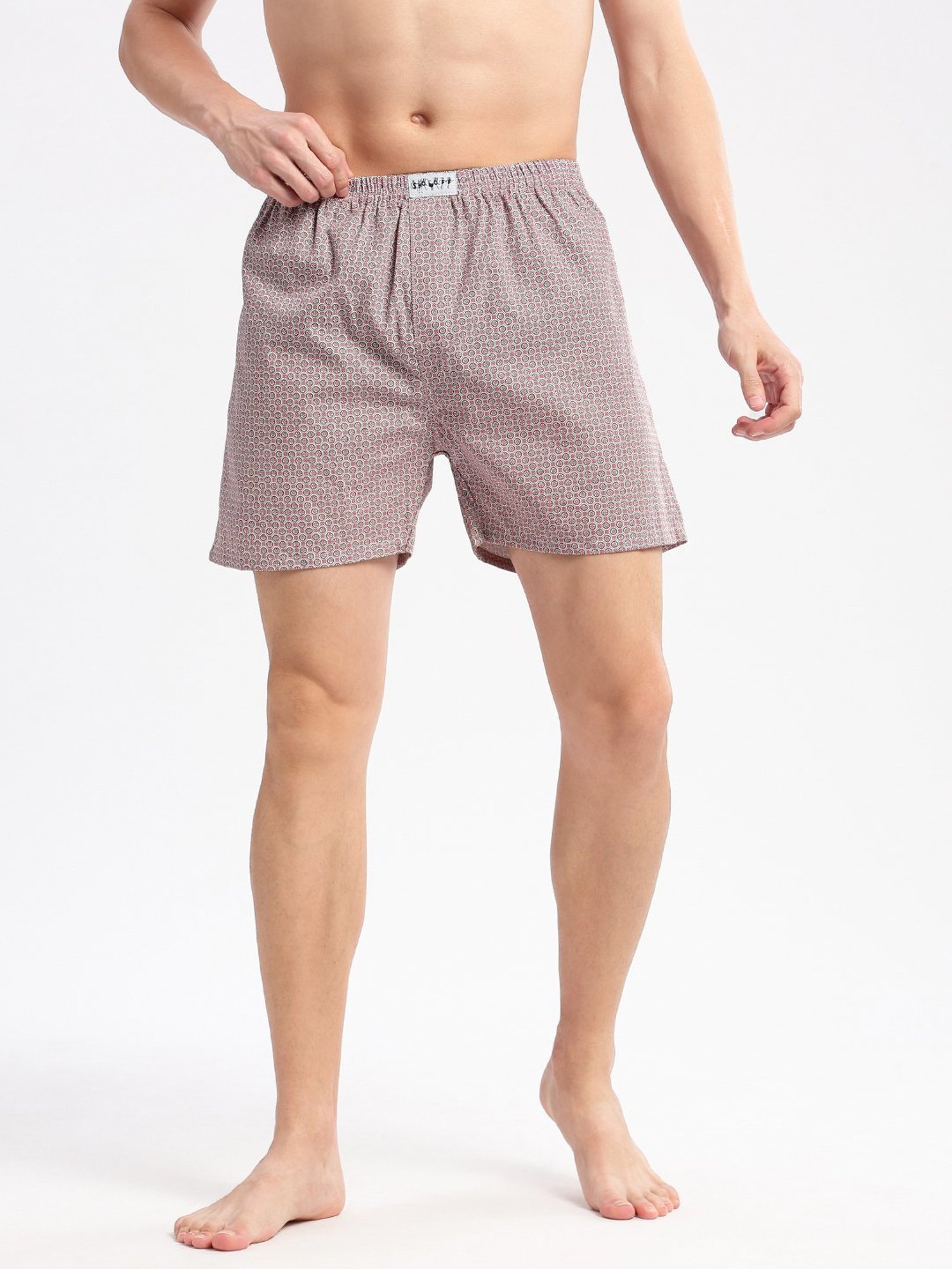 Showoff Red Cotton Slim Fit Printed Boxers