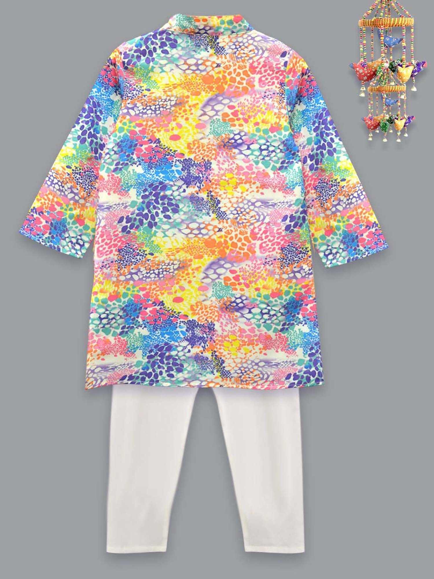 A.T.U.N. Boys Multicolor Printed Full Sleeves Kurta Set