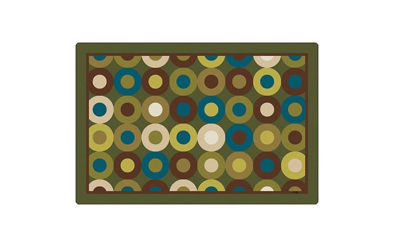 4'x6' Rectangle Woven Shapes Area Rug Green - Carpets For Kids
