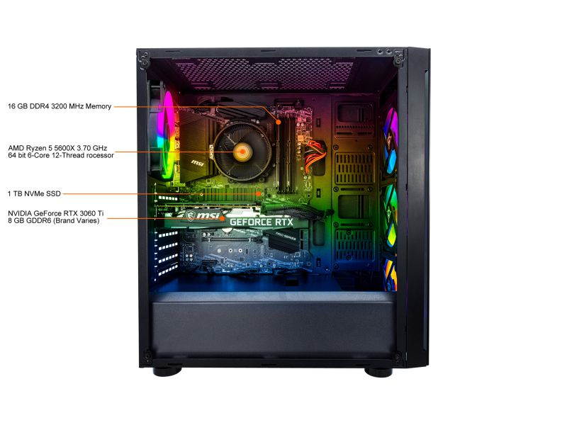 Yeyian Gaming Desktop Katana R02 YPB-KAT-R02 Ryzen 5 5000 Series 5600X (3.70 GHz) 16 GB DDR4 1 TB NVMe SSD NVIDIA GeForce RTX 3070 Windows 10 Home 64-bit