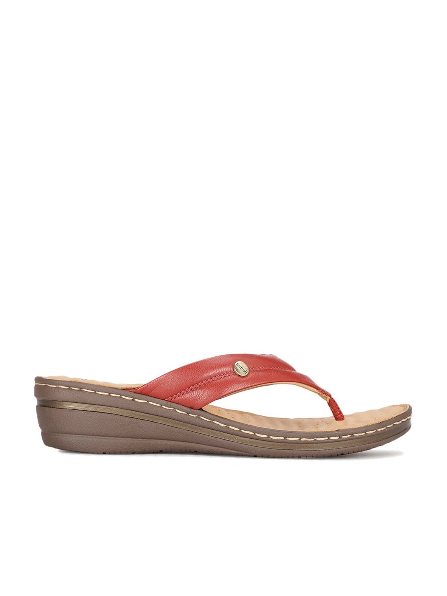 Scholl by Bata Women's MYRA Red Thong Wedges