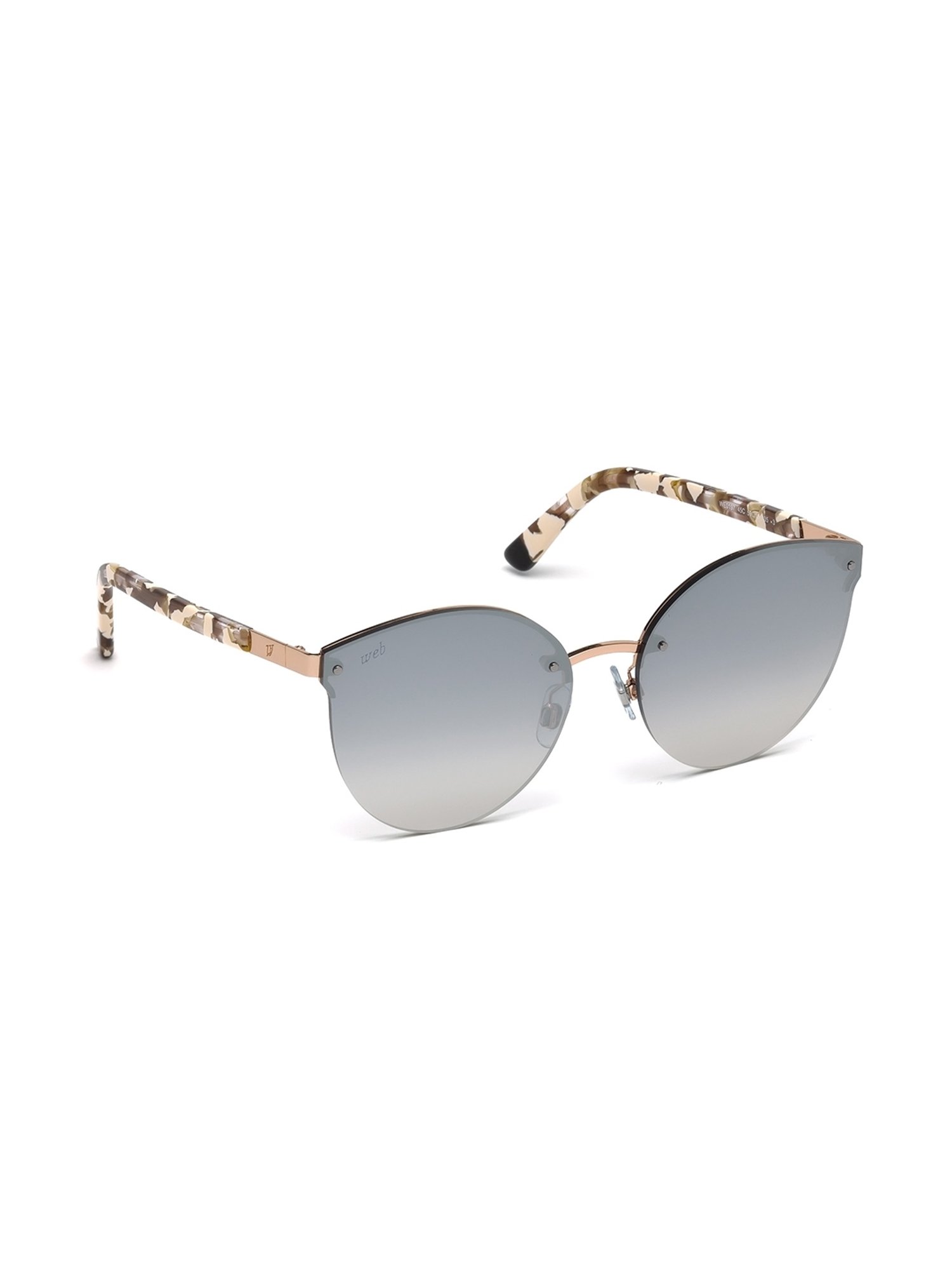 WEB EYEWEAR Grey Oval Sunglasses Designed in Italy