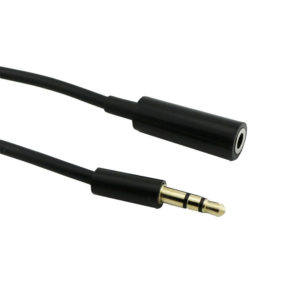 3.5mm 1/8" 3pole TRS Stereo Male To 3.5mm 3pole Female Jack M/F Extension Adapter Short Audio Cable 15cm Black (1pcs)