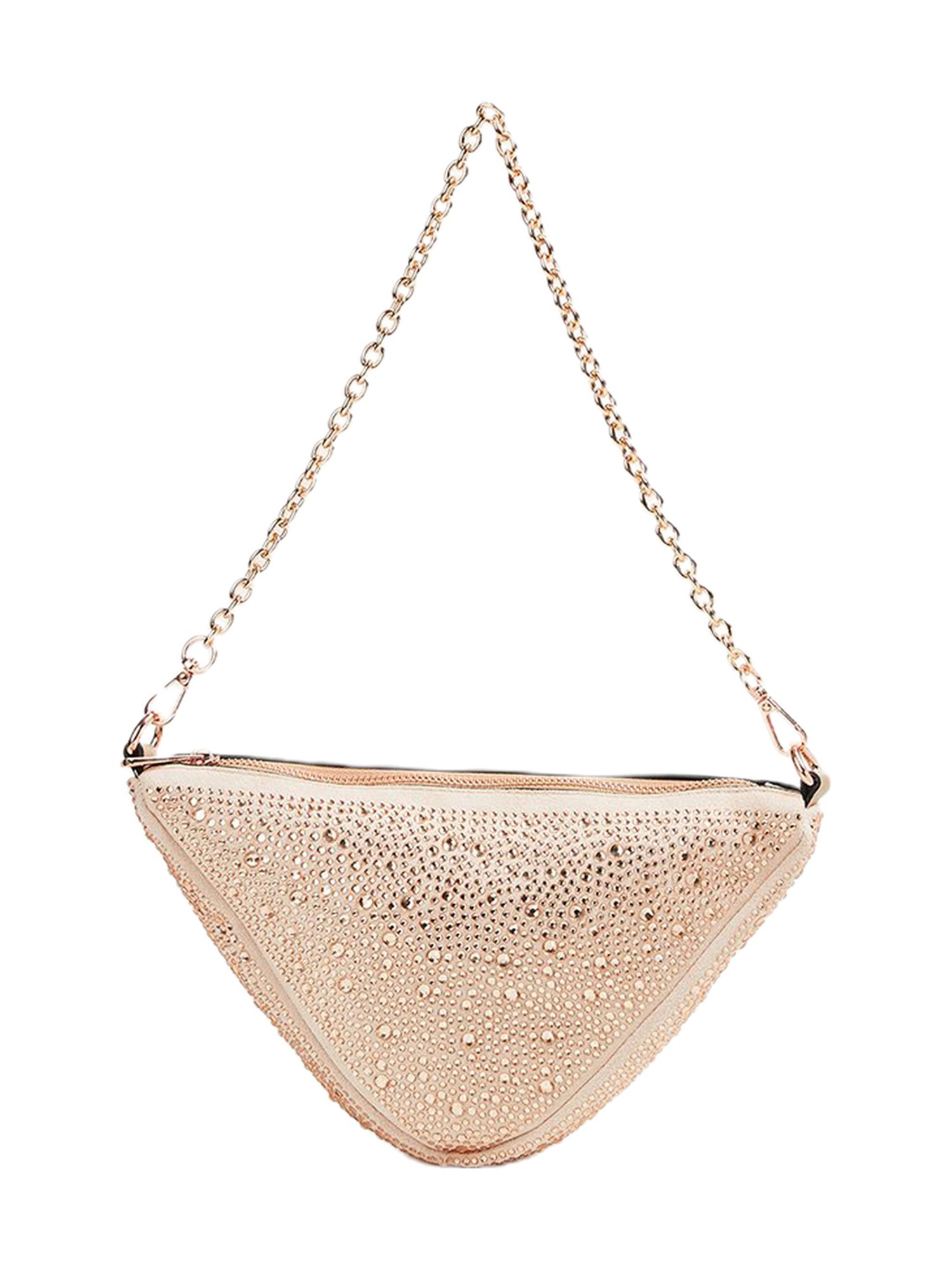 Code by Lifestyle Peach Embellished Shoulder Bag