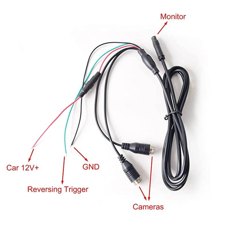 Car Monitor 4PIN Aviation Plug for Truck Trailer Bus Vans Camper Vehicle 800x480 HD 2 Inputs 12V24V Sunshade AntiGlare High Brightness