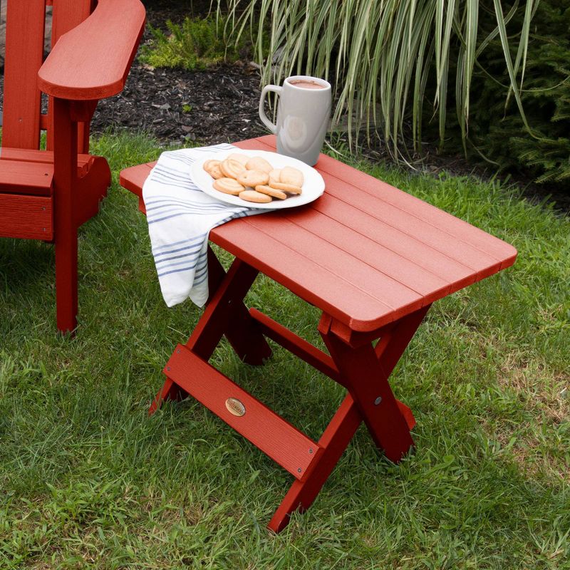 Adirondack Folding Patio Side Table Rustic Red - highwood