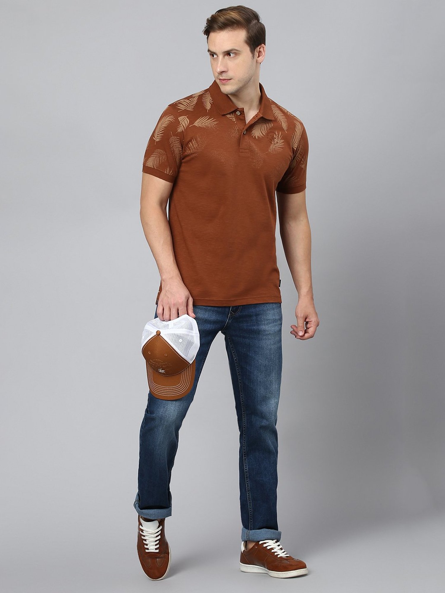 Beverly Hills Polo Club Brown Regular Fit Cotton Polo T-Shirt