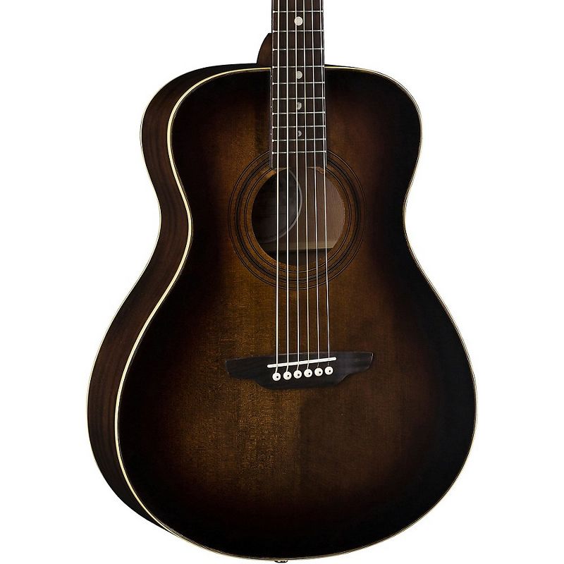 Luna Guitars Art Vintage Folk Acoustic Guitar Distressed Vintage Brownburst