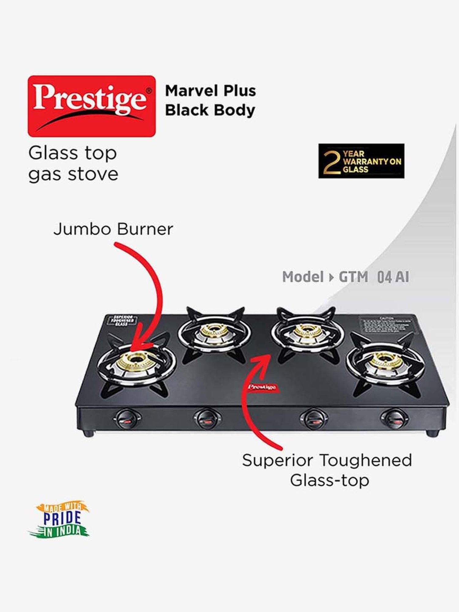 Prestige PIC 16.0 Plus 1900W Induction Cooktop (Black)