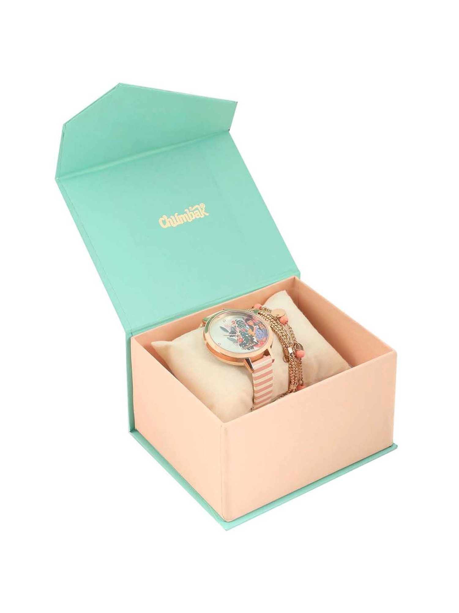 Chumbak UW7 Live Slow Analog Watch for Women with Bracelet Set Combo