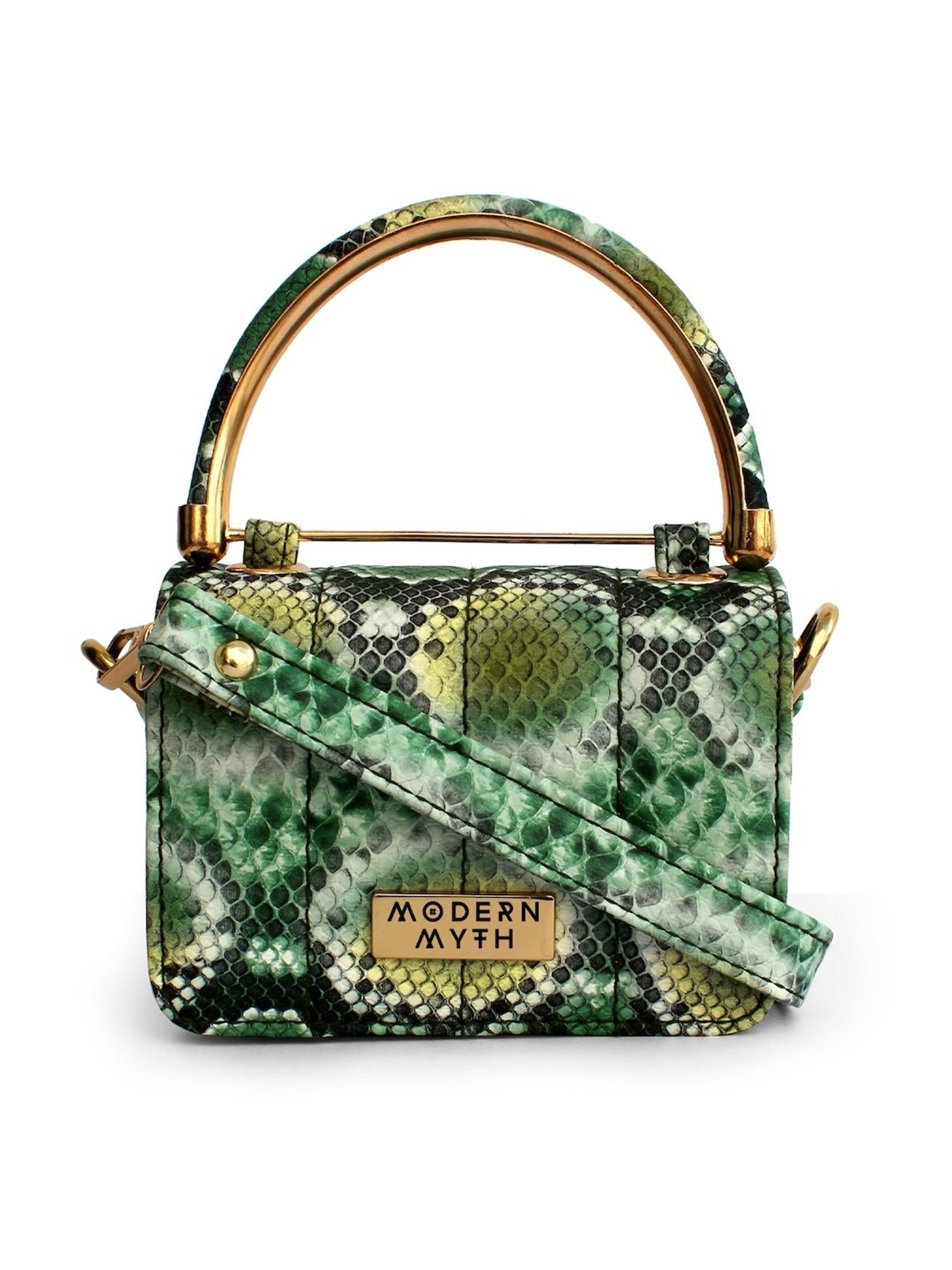 Modern Myth Nano Green Printed Small Mini Box Bag