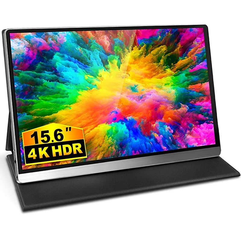 4k Portable Monitor 15.6&rsquo;&rsquo; for Laptop,  Gaming Second Monitor with Dual USB C Mini HD for Computer MacBook Pro PS4 Phone Xbox Switch, Computer External Display VESA Mount 3840 x 2160 100% sRGB