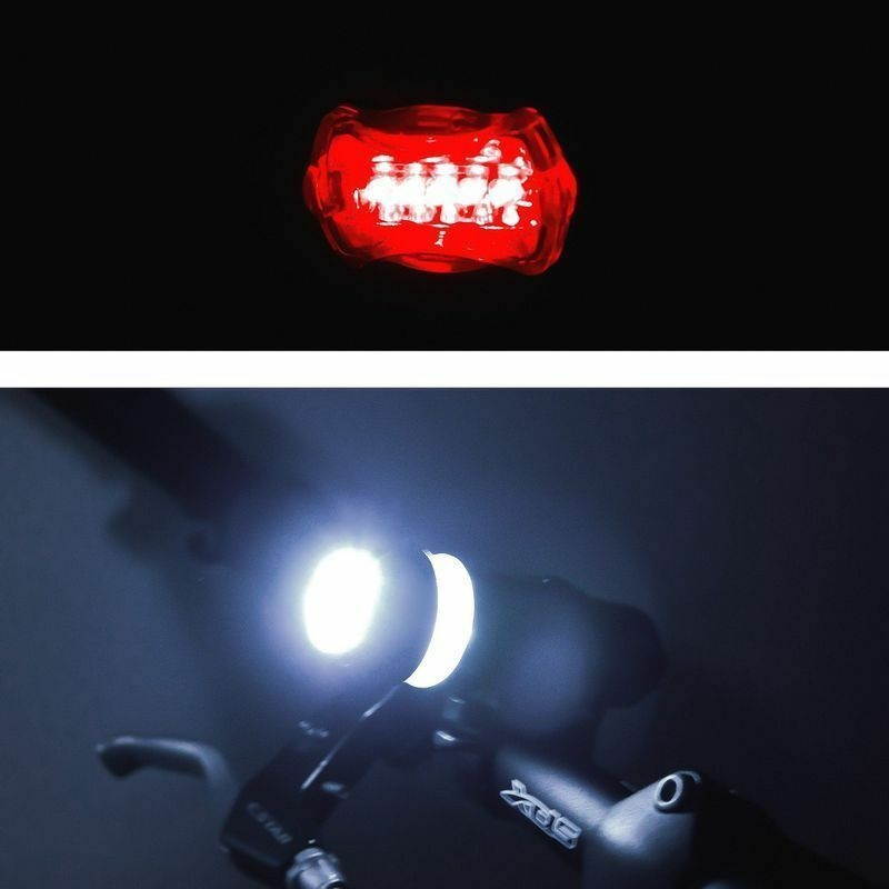 Waterproof 5 LED Lamp Bike Bicycle Front Head Light + Rear Safety Flashlight New