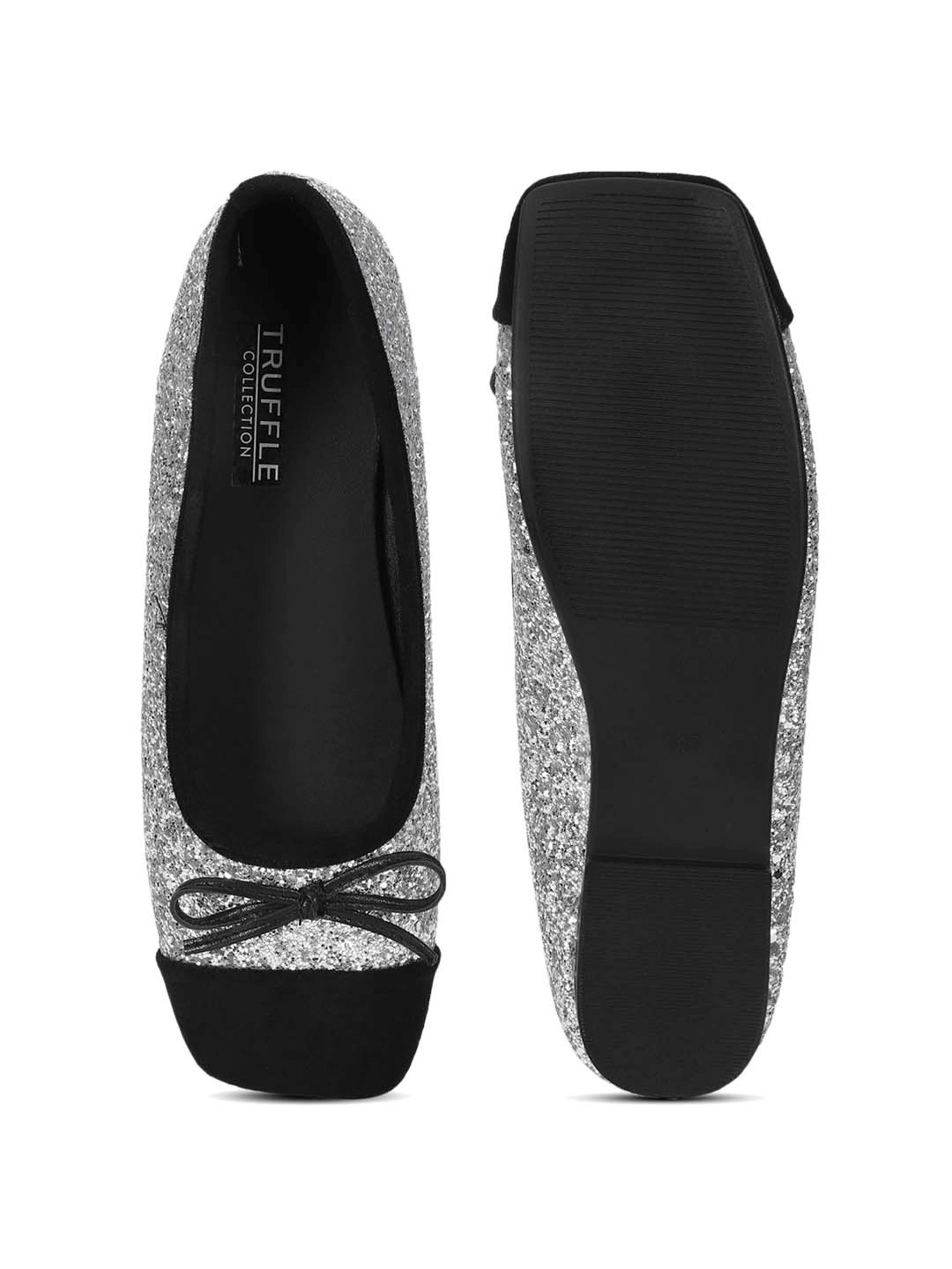 Truffle Collection Women's Silver Flat Ballets