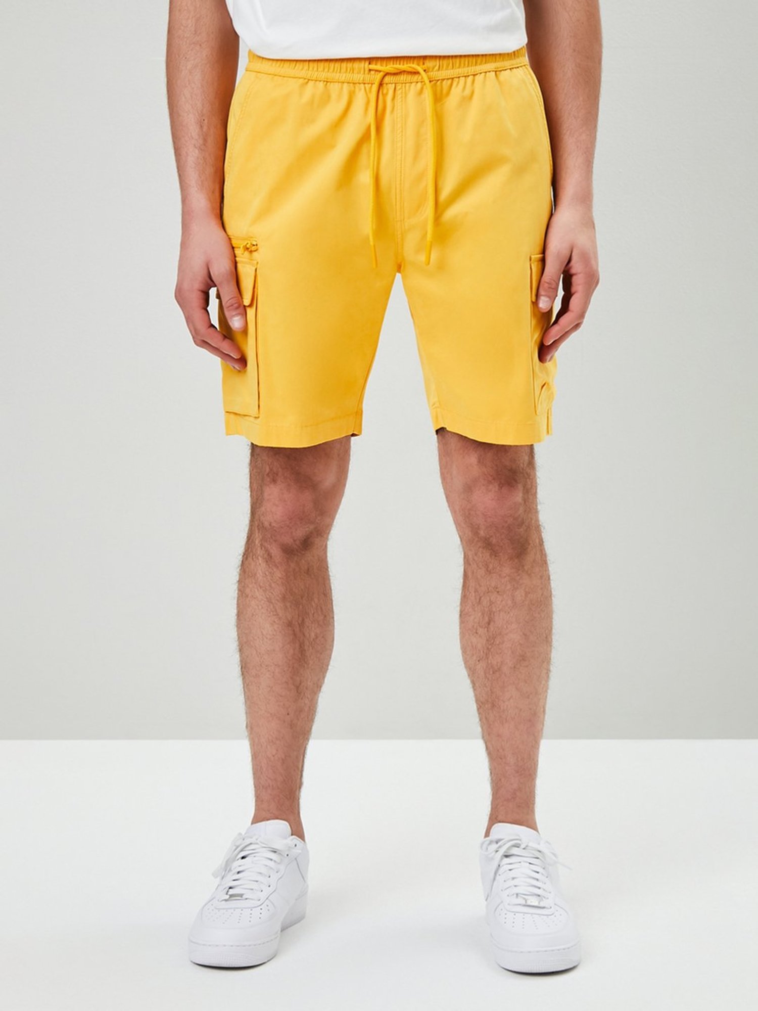 Forever 21 Yellow Regular Fit Cargo Shorts