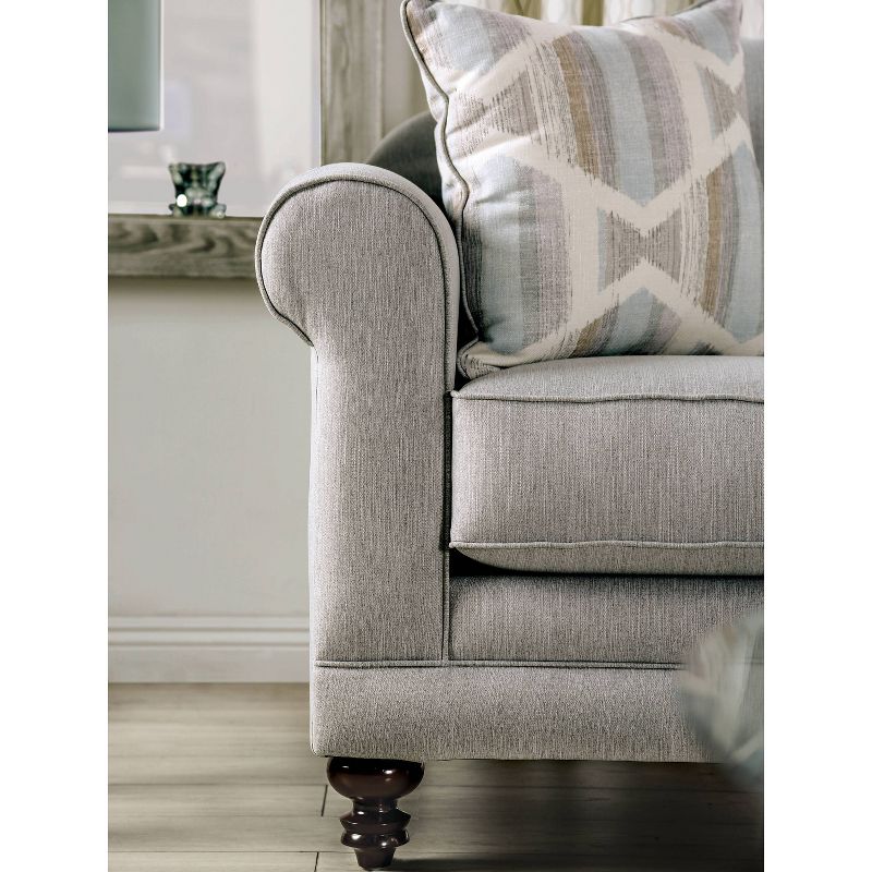 2pc Cohassette Transitional Loveseat and Sofa Set Light Gray/Powder Blue/Pale Plum - HOMES: Inside + Out