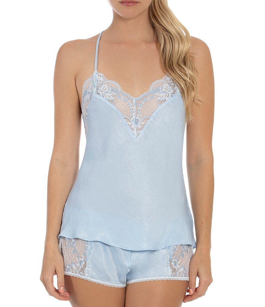 In Bloom by Jonquil Cross-Dye Lace and Shimmer Satin Shorty Coordinating Pajama Set