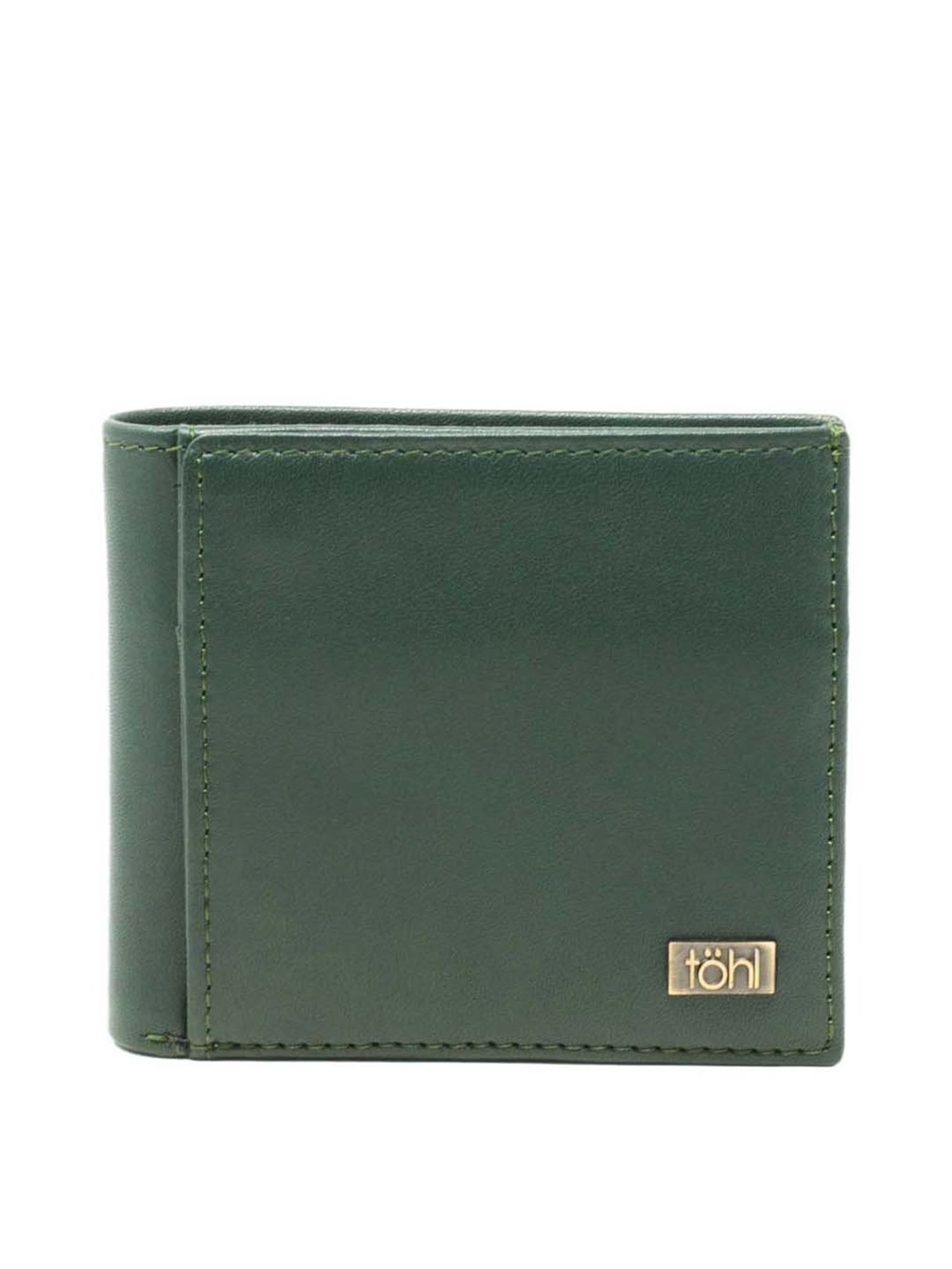 Tohl Green Casual Leather Bi-Fold Wallet for Men