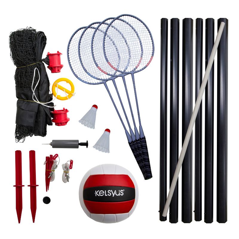 Kelsyus Premium Badminton Volleyball Combo