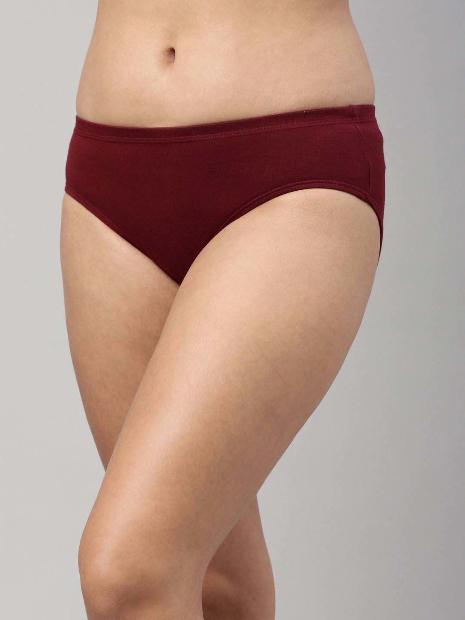 FEELINGS Assorted Color Cotton Plain Hipster Panties - Pack of 3