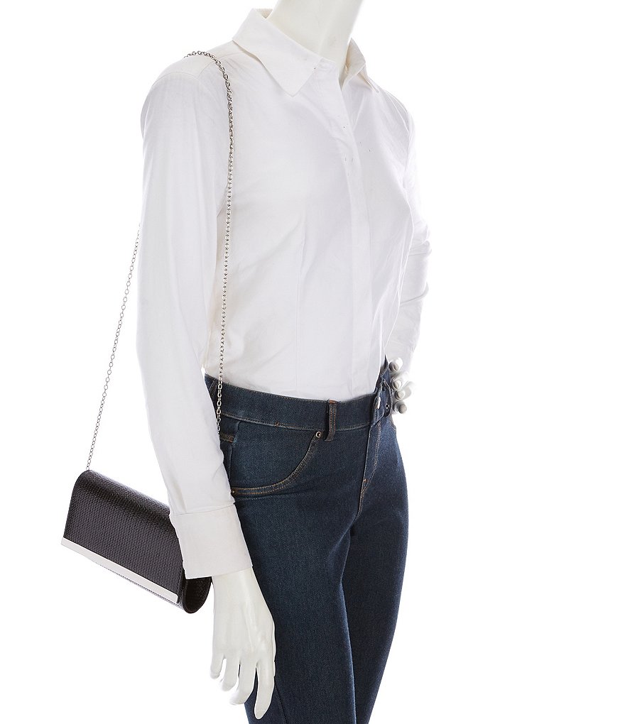 Gianni Bini Basket Weave Bar Clutch Bag