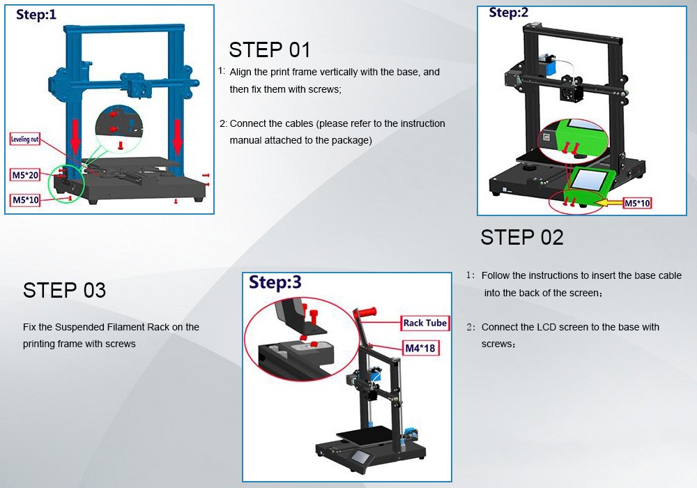 2020 New X5SA Pro 3D Printer High Precision Large Build Size Double Axis External Guide Rail and Titan Extruder, TRONXY 3D Printer