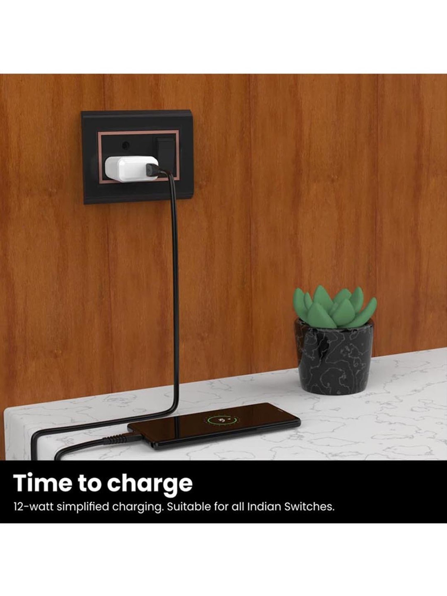 Portronics Adapto 41 C Charger with Type C USB Charging Cable (White)