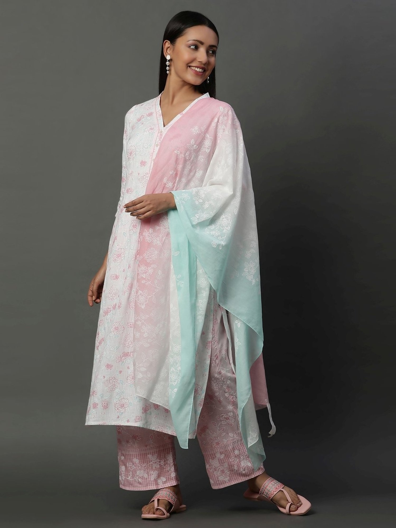 Aurelia Multicolored Cotton Printed Dupatta