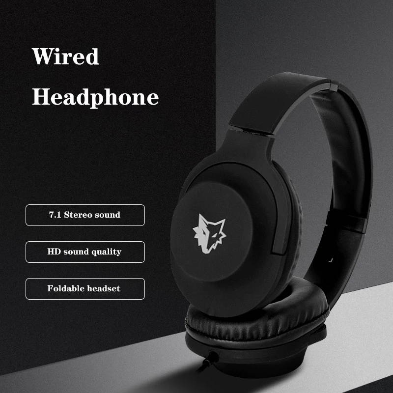 Gaming Headset, 3.5MM Wired Foldable Computer Headphones with 7.1 Surround Sound Stereo Noise Canceling Mic for PS5, PS4/PS4 Pro/ PS4 Slim, PC, Laptop, Smartphone