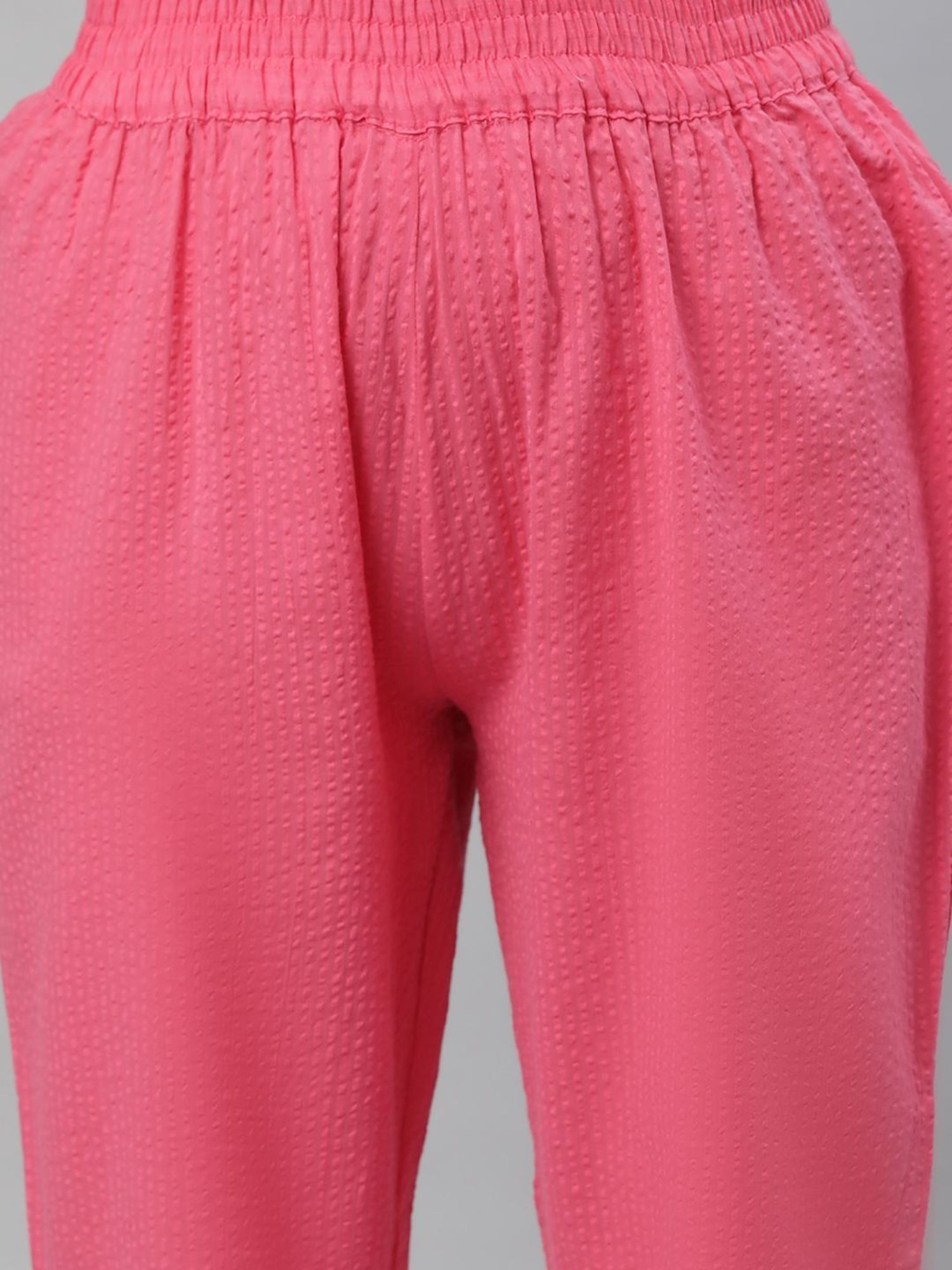 Aurelia Pink Cotton Embroidered Kurta Pant Set