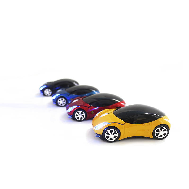 HISPETECH 1200DPI 2.4G Mini Wireless Mouse Car Shaped Mouse USB Portable Optical Mice LED Light for PC Laptop Computer Home Office