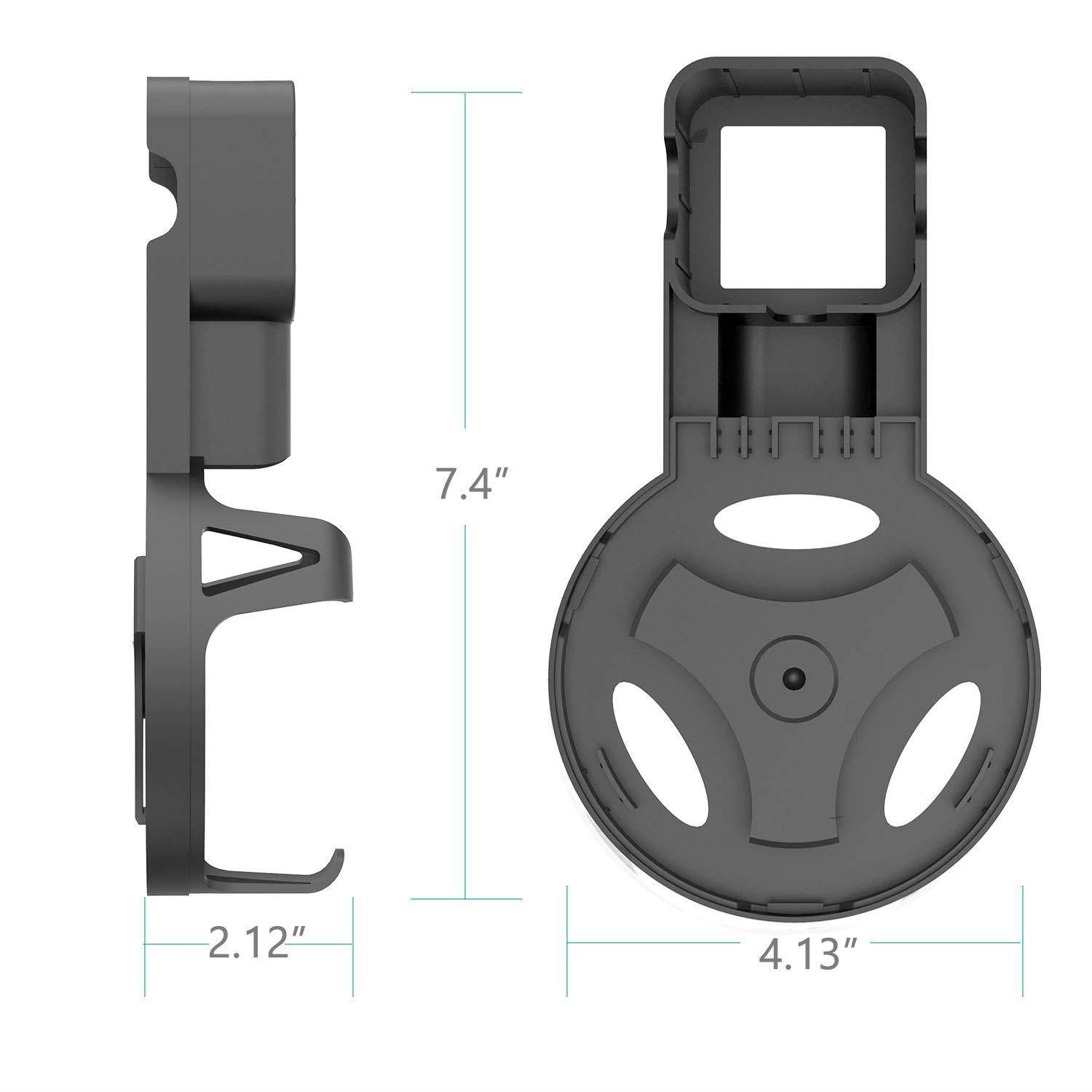 WALI Outlet Wall Mount Stand for Smart Home Speakers Voice Assistants (Dot 3rd Gen) Hanger Holder Case Bracket Space Saving Perfect Accessories Without Messy Wires or Screws (AMM002-B), Black