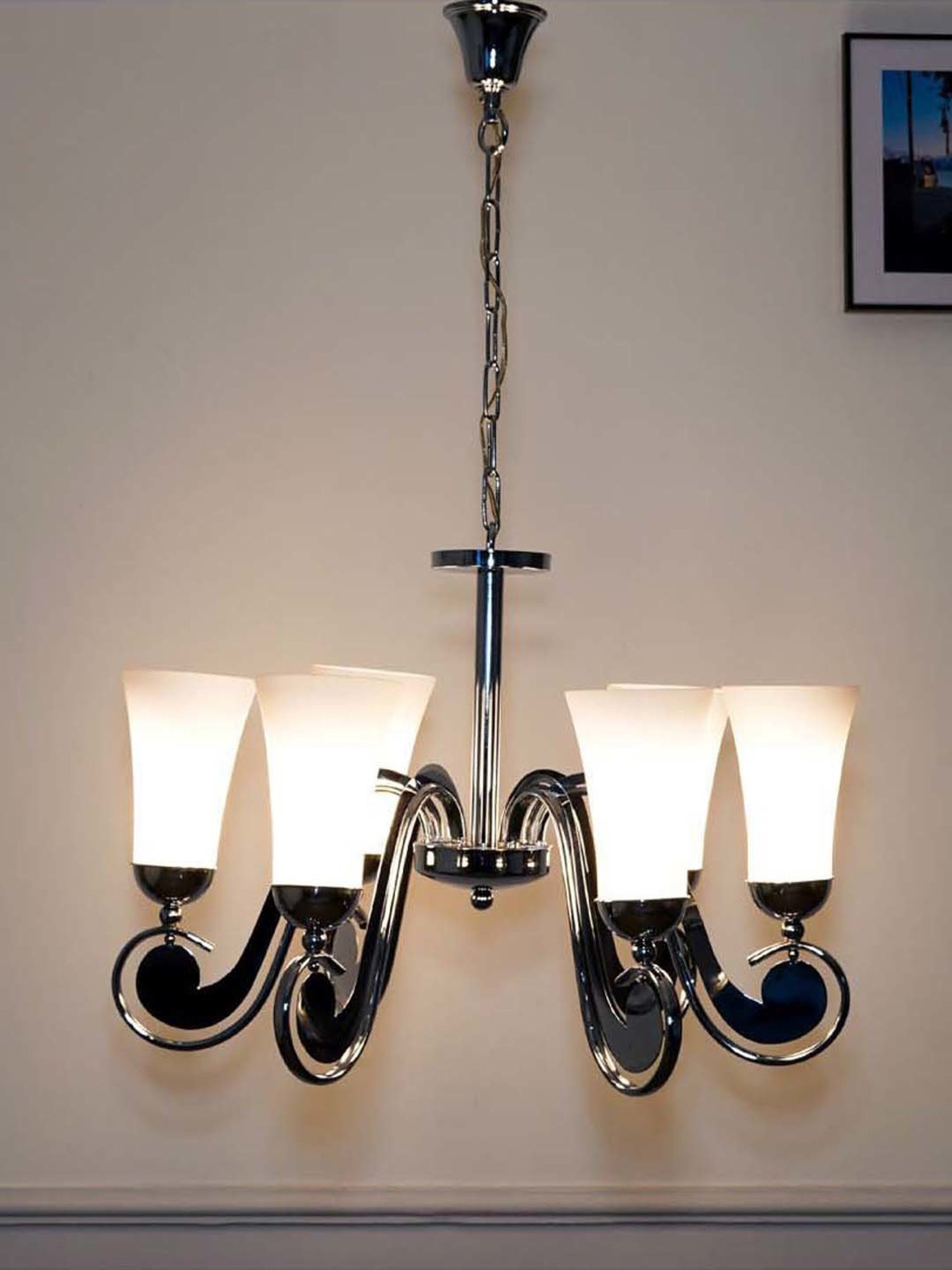 Kapoor Lamp Shades Antique Brass & Champagne Catalina 5 Light Chandelier