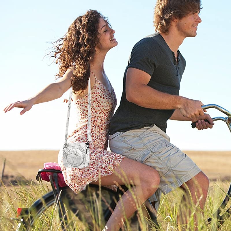 Protective Case Compatible with Fujifilm Instax Mini 8 Mini 8+ Mini 9 Instant Camera Premium Vegan Leather Bag Cover with Removable Strap Marble