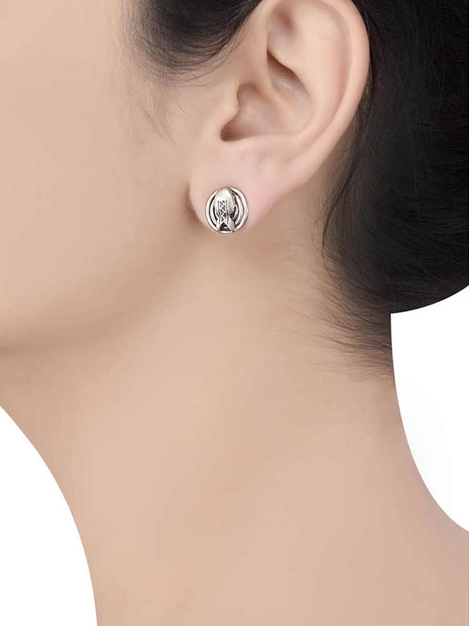 Tribe Amrapali Silver-Plated Matsya Masaba Stud Earrings