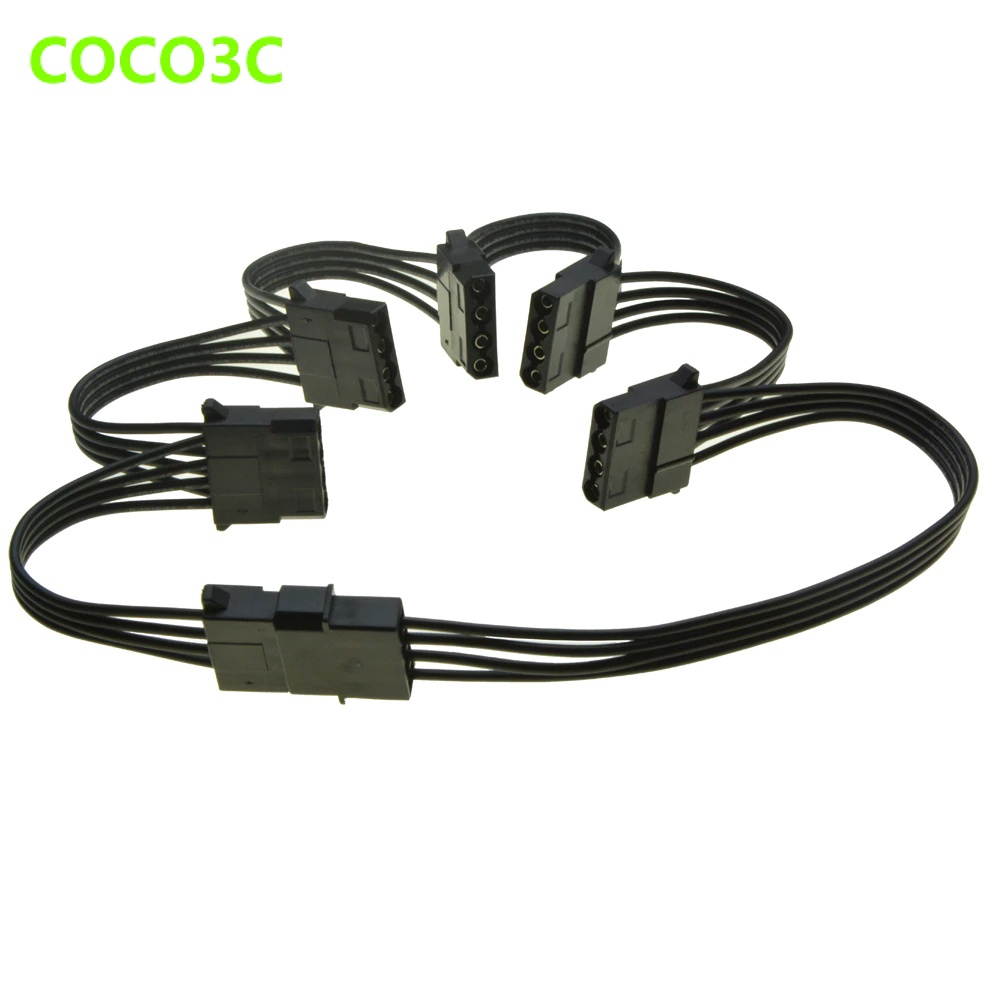 Micro Connectors 30cm Addressable RGB (ARGB) 1 to 4 Splitter Cable with/5 Male Pins (F04-04ARGB-30)