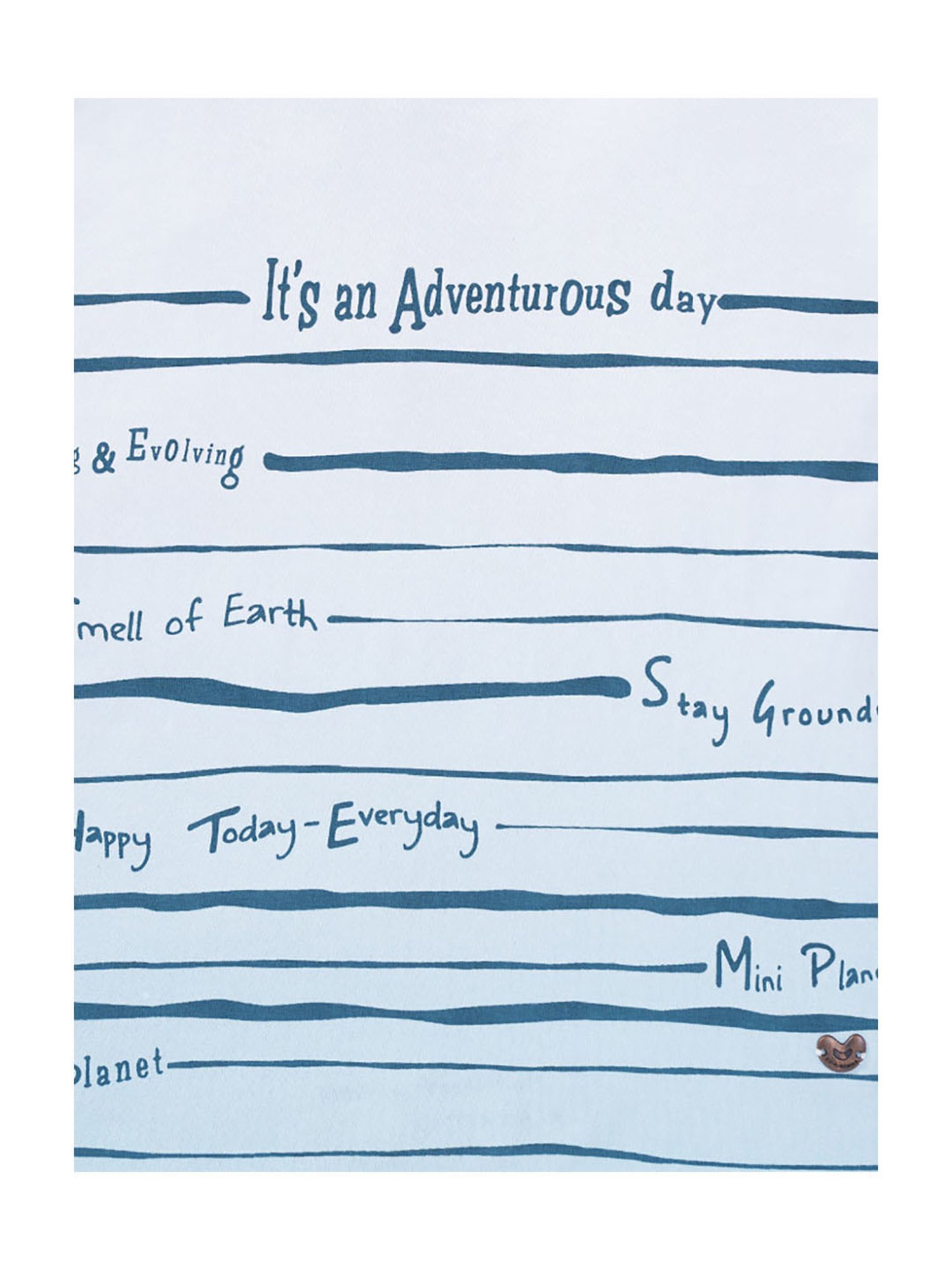 Ed-a-Mamma Kids White & Blue Printed T-Shirt