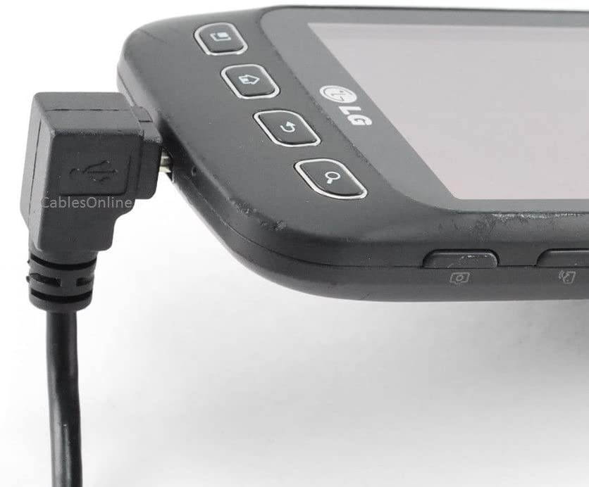 CablesOnline 9in USB Micro-B Male Right Angle (Down Position) to Female Extension Cable (AD-U43)