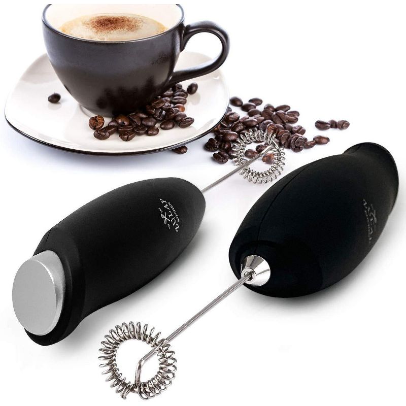 One Touch Milk Frother Electric Handheld Foam Maker for Lattes - Mini Blender and Milk Foamer Frother for Cappuccino, Frappe, Matcha, & Hot Chocolate