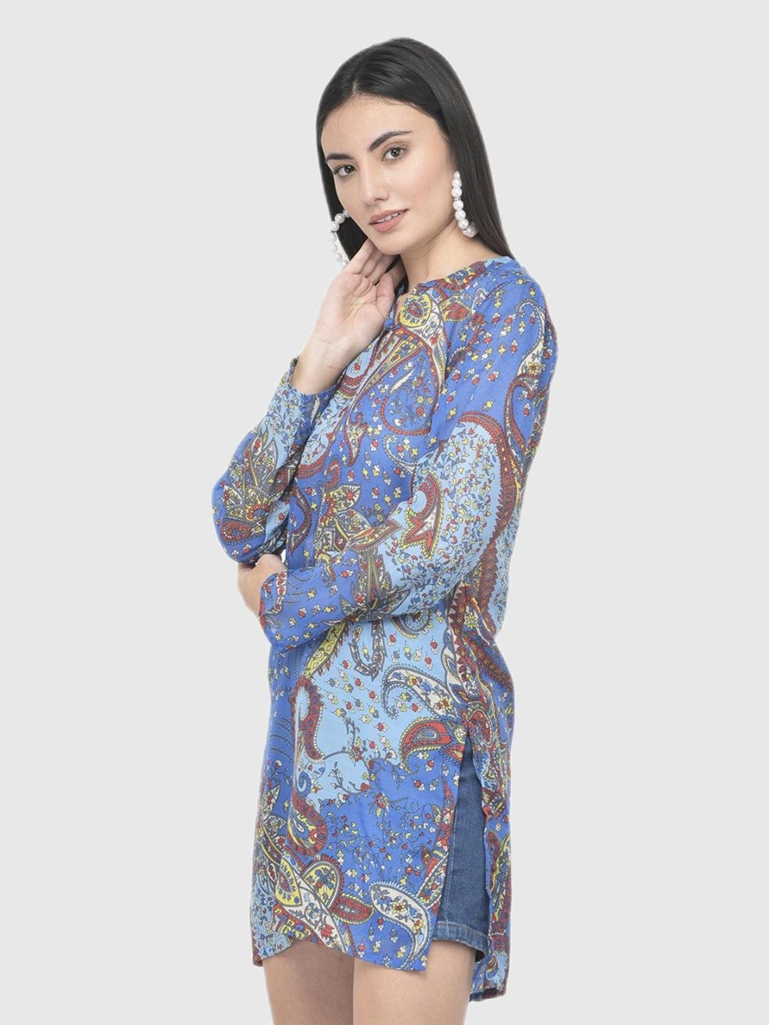 Aditi Wasan Blue Printed Kurti