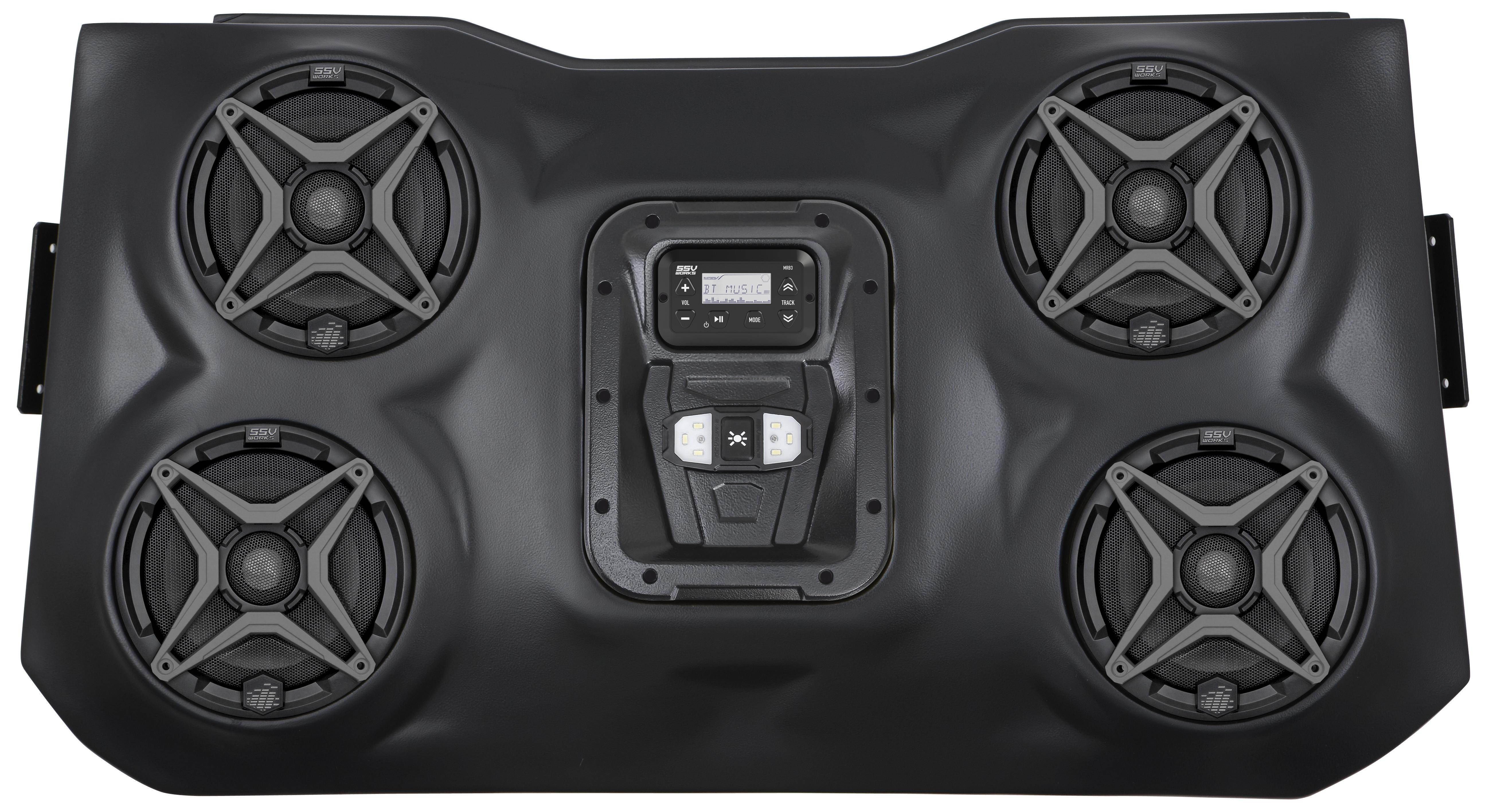 SSV Works WP-RZ3O4 Polaris RZR XP1000 2 seat BLUETOOTH 4 Speaker Overhead Stereo System