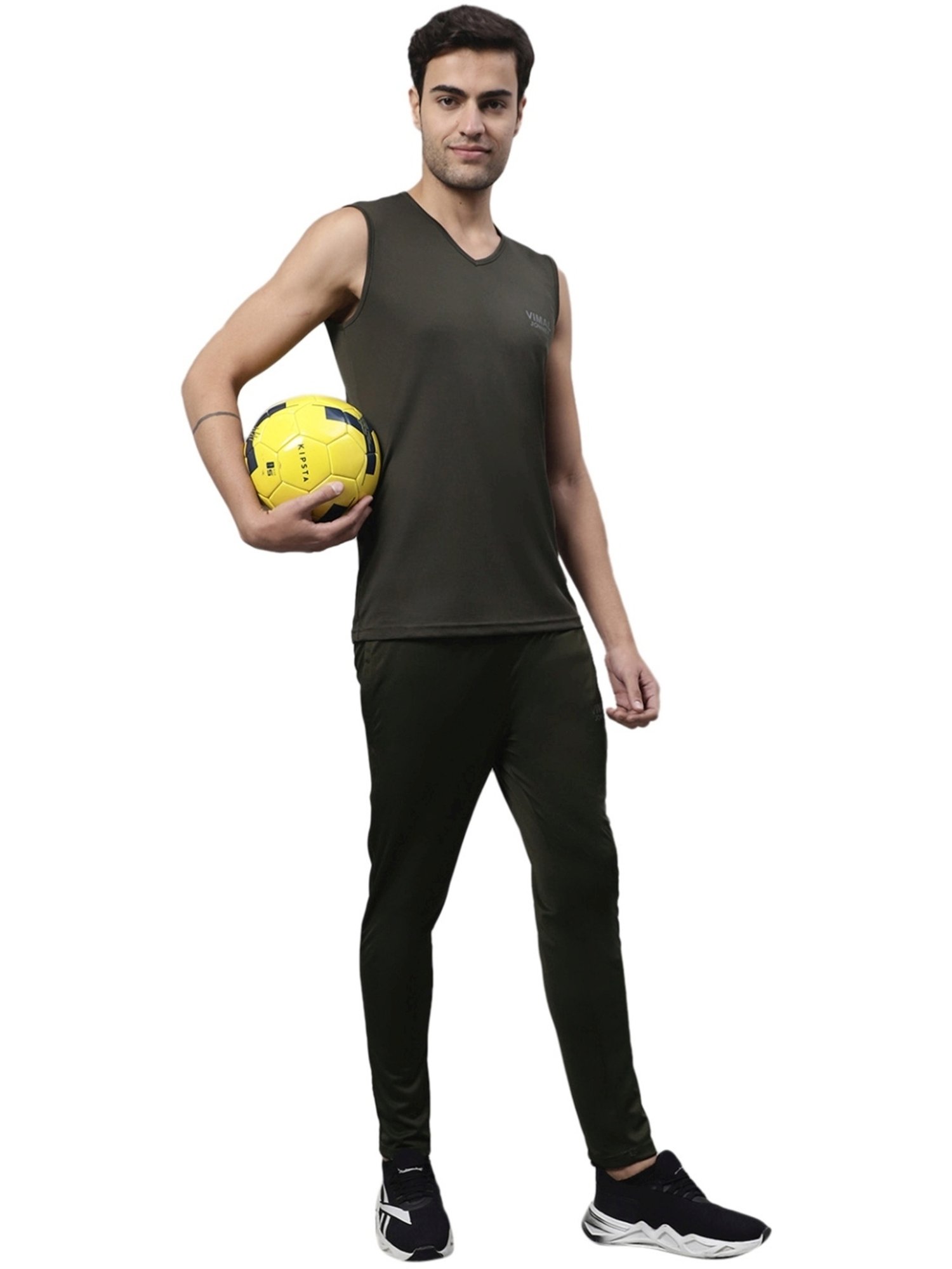 Vimal Jonney Olive Regular Fit Tracksuit