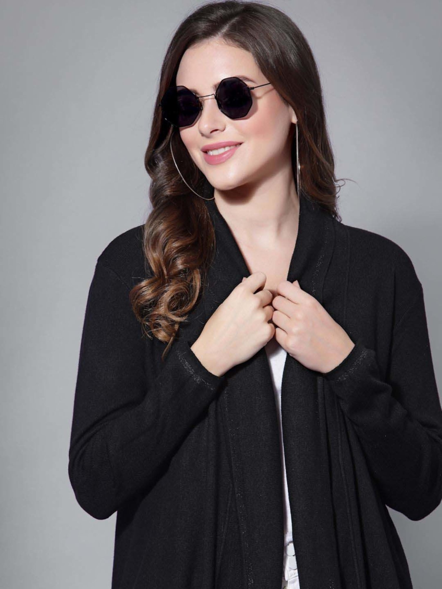 Mafadeny Black Plain Shrug