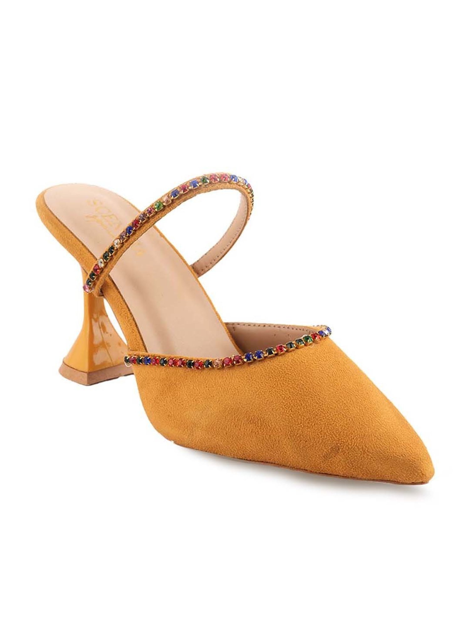 Scentra Women's Yellow Mule Shoes