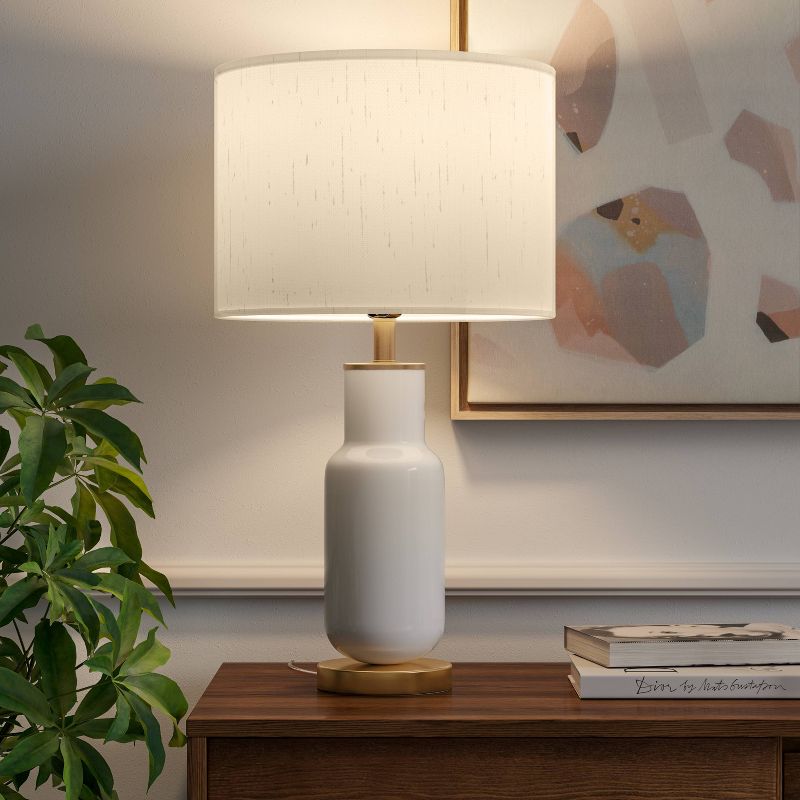 Large Assembled Tapered Glass Table Lamp (Includes LED Light Bulb) White - Project 62™