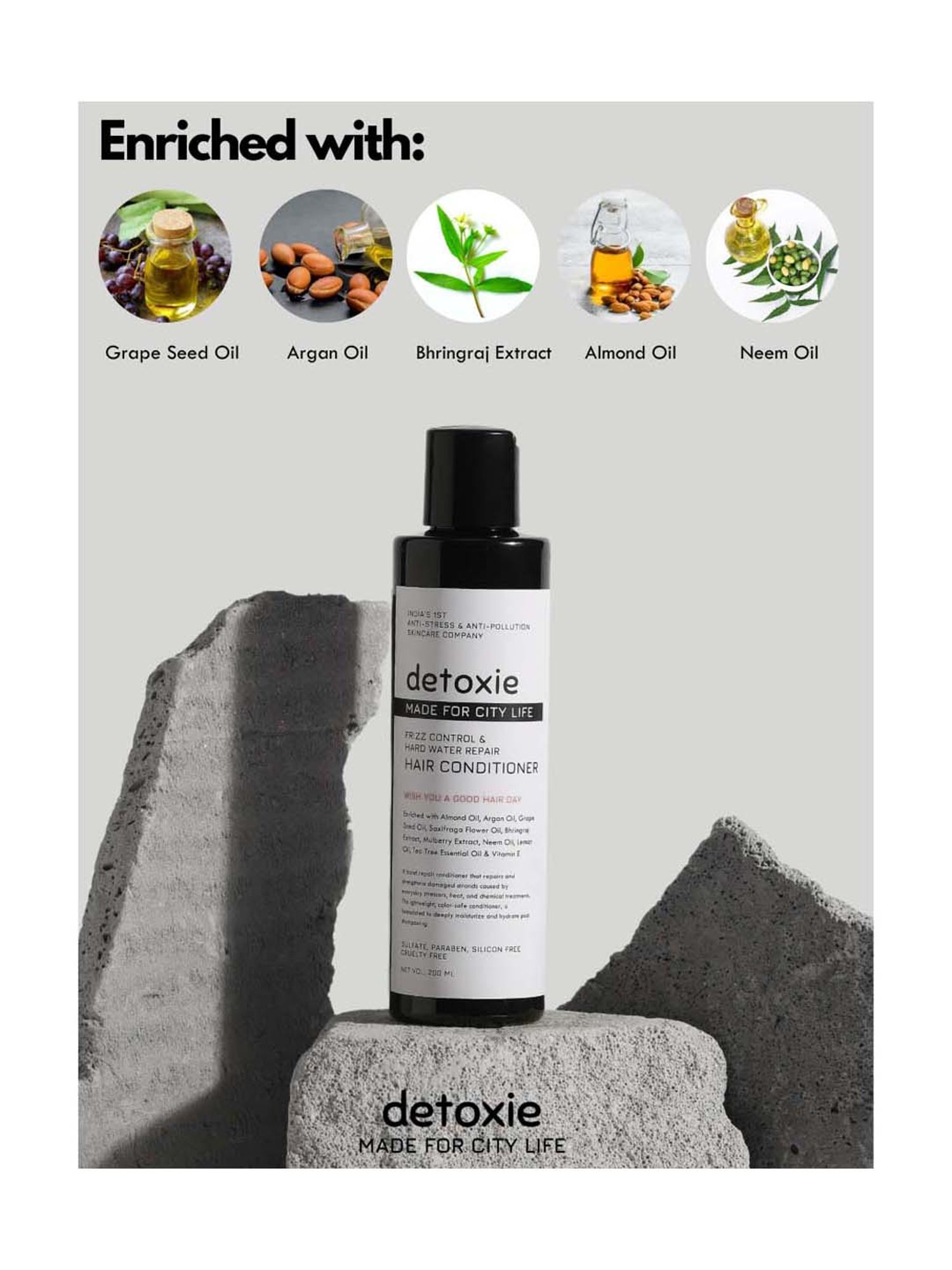 Detoxie Frizz Control & Hard Water Repair Hair Conditioner - 200 ml