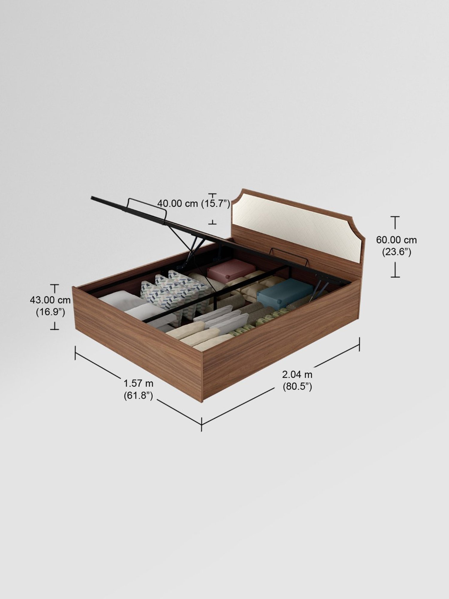 Nilkamal Riva Black Engineered Wood King Size Bed with Storage