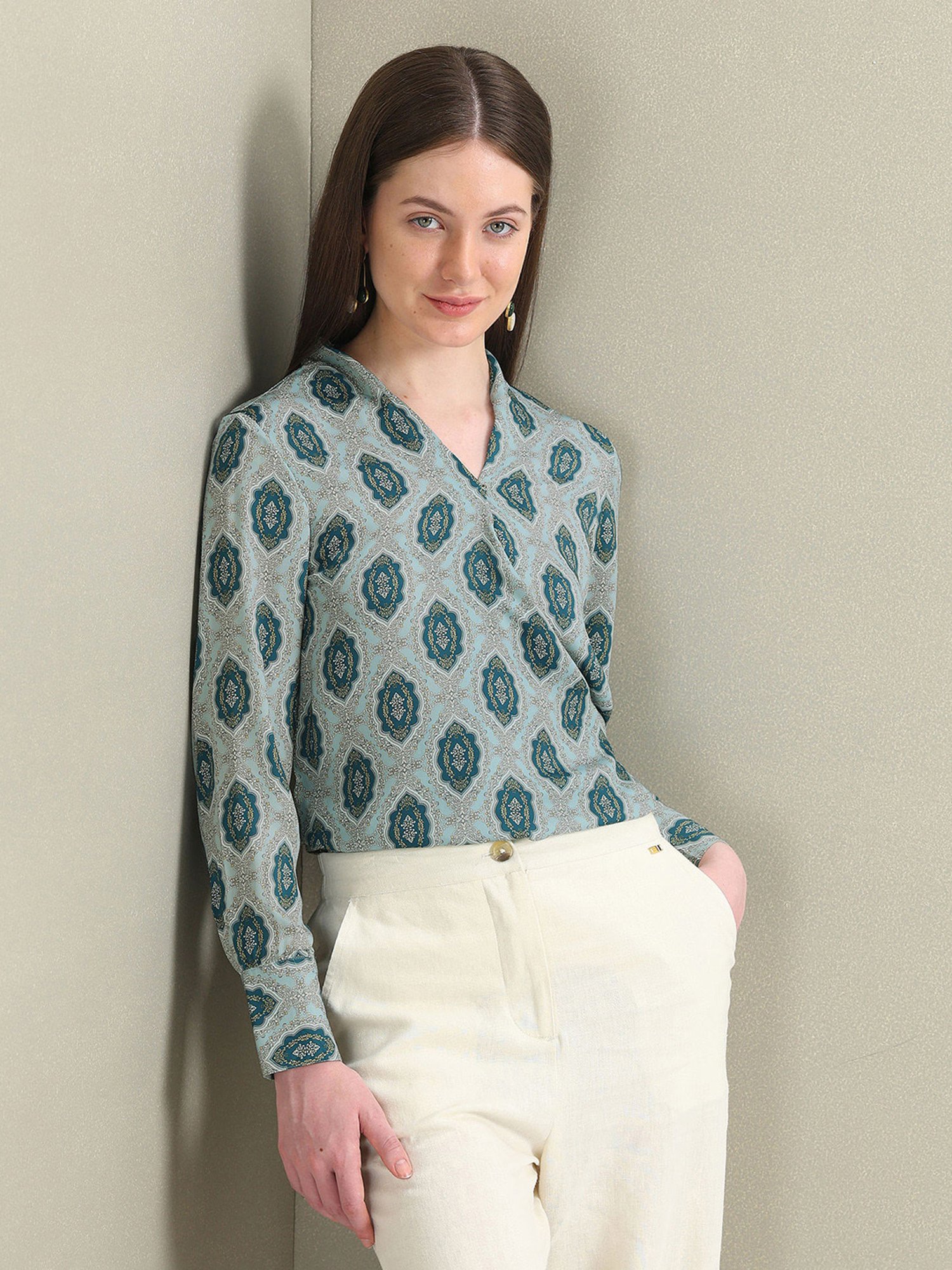 U.S. Polo Assn. Blue Printed Top