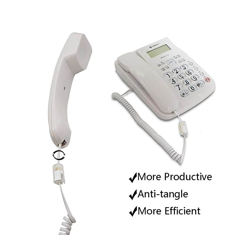 Telephone Cord Detangler  AntiTangle Phone Cable 360 Degree Rotating Landline Swivel Cord UntanglerWhite4 PCS